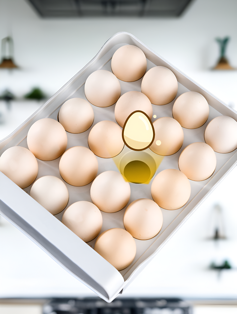 تصميم عملي لرف البيض قابل للتكديس