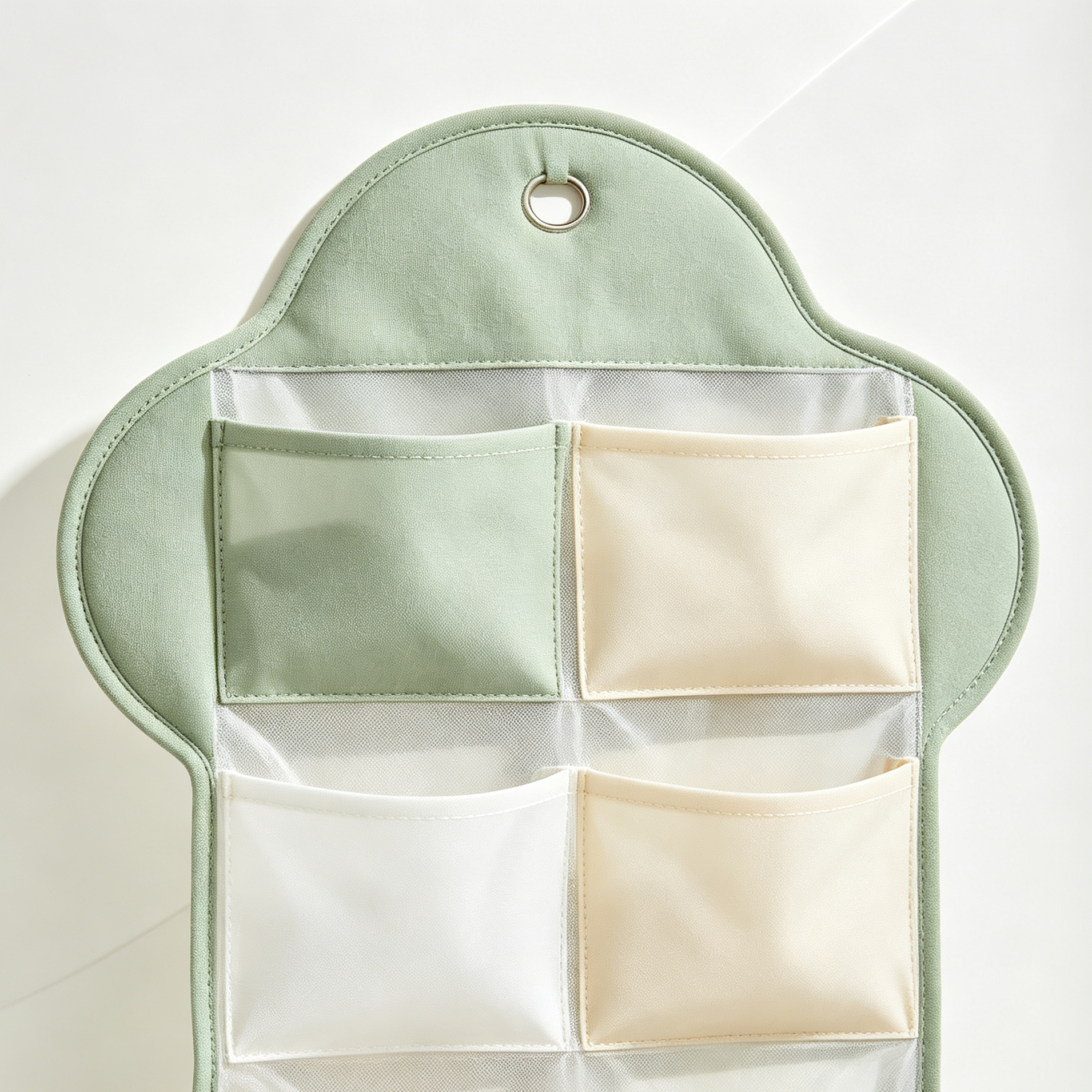 Set of 3 fabric hanging storage bags displayed on a closet rod