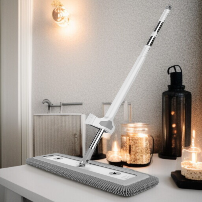 가정용 플랫 밀대 건습 겸용 원터치 셰닐 리필 손세탁 우드 플로어 밀대