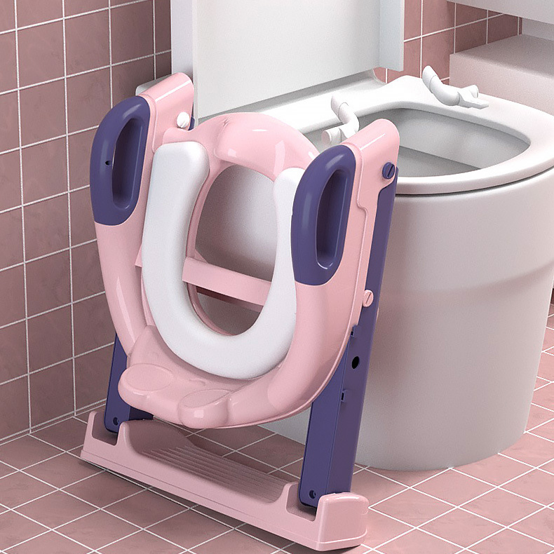 Escalera de inodoro auxiliar para niños, asiento plegable para bebés