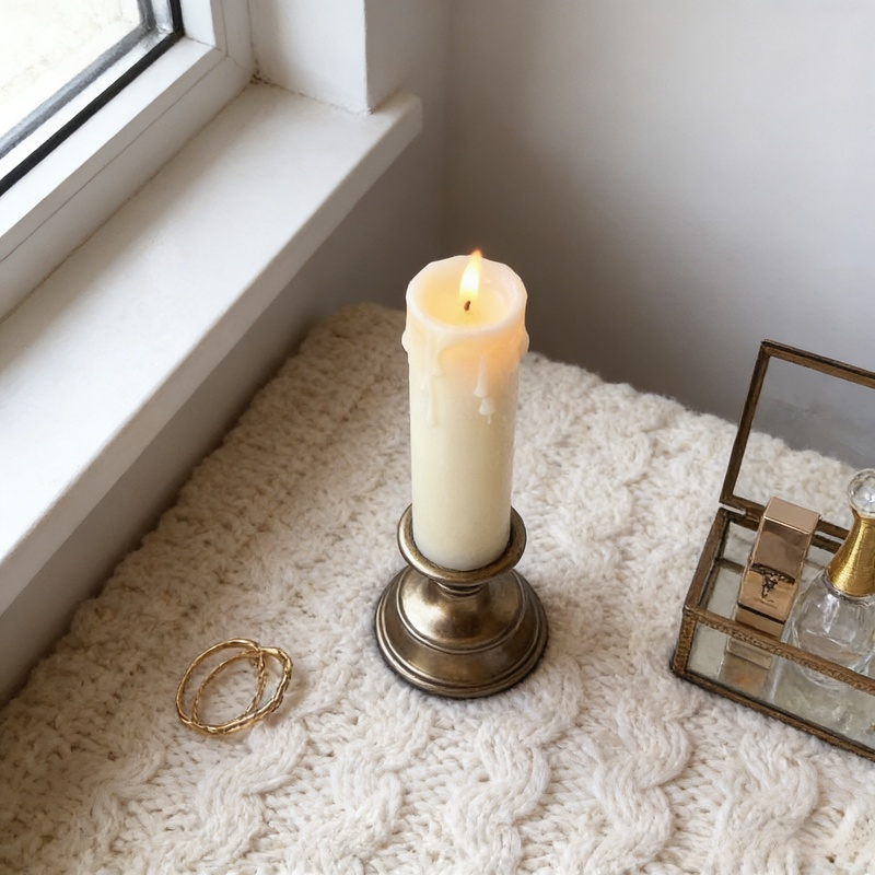 Gold Base Decorative Wedding Electronic Swing Candle Light