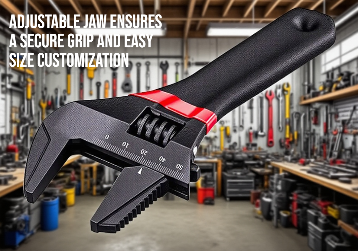 Heavy duty adjustable wrench for big bolts