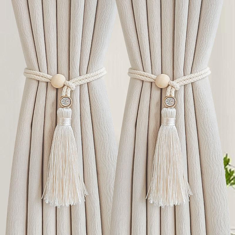 Braided rope for storing curtain clips