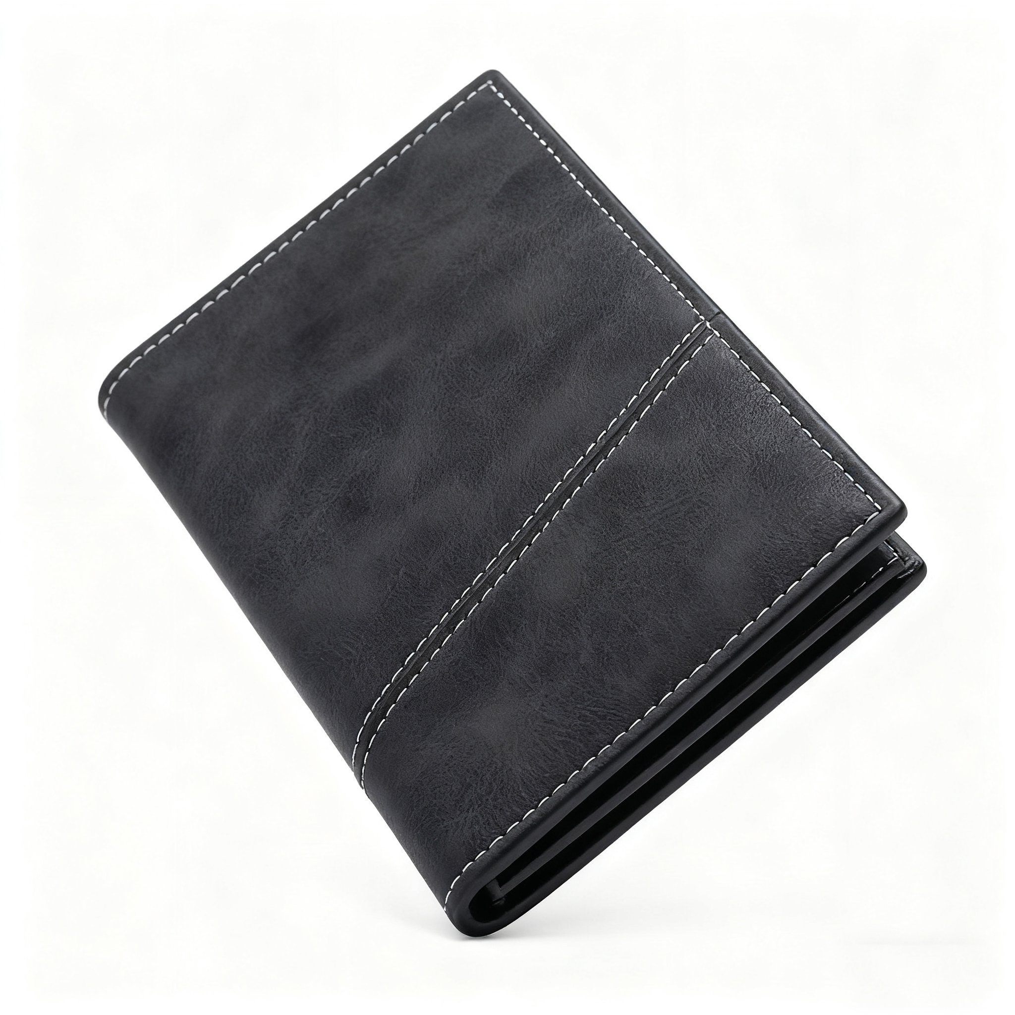 Luxusní černá kožená peněženka otevřená