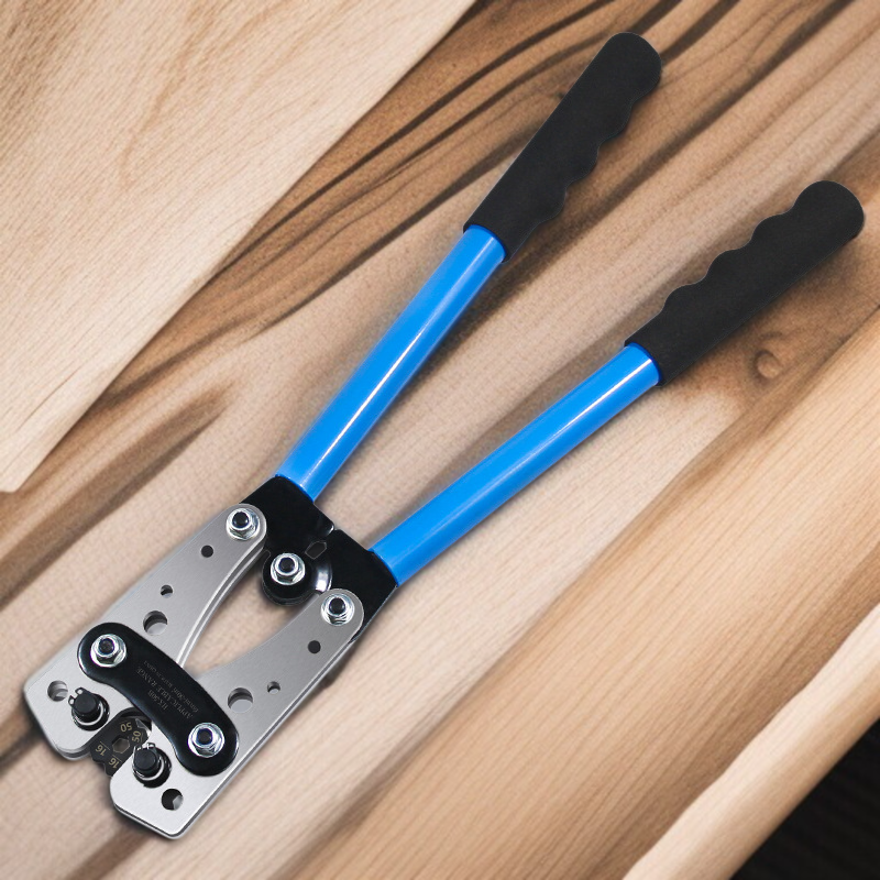 大型ケーブルカッター圧着セット 冷圧端子クランプ ノーズベア圧着プライヤー 裸圧着ケーブルカッター