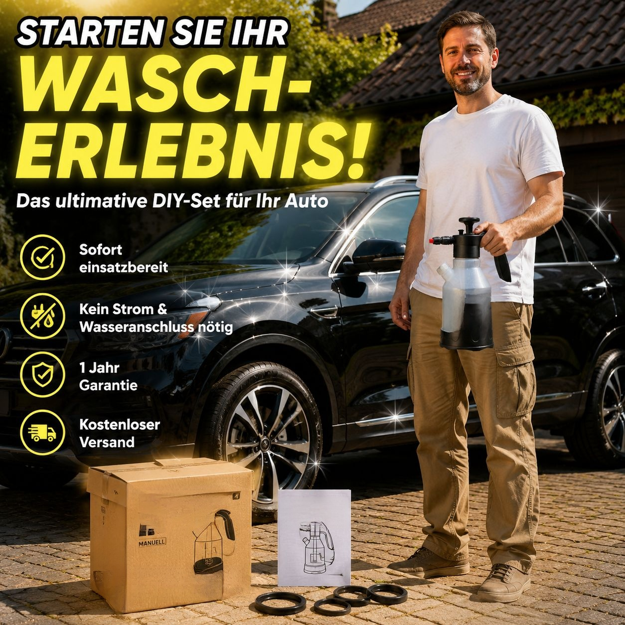 Luftdruck-Schaumsprühtopf, speziell für Autopflege