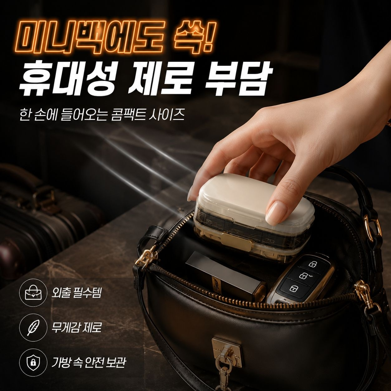 다기능 이중 대용량 밀폐 약통