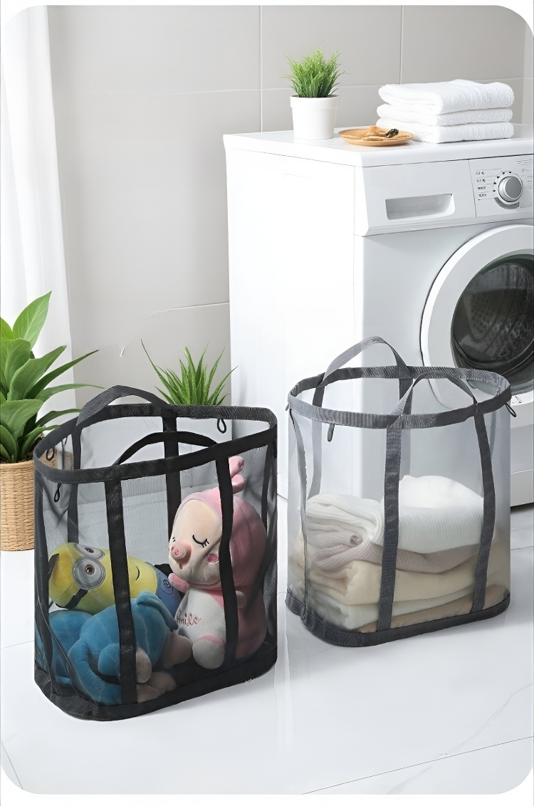 سلة غسيل قابلة للطي لتوفير المساحة في الحمام