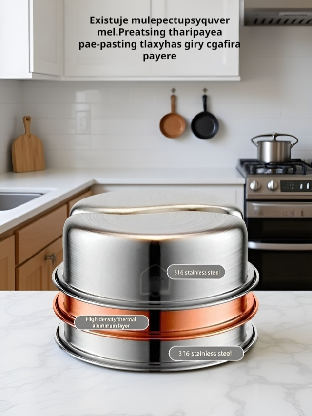 Jednodílný zesílený nerezový hrnec na hotpot s oddělením