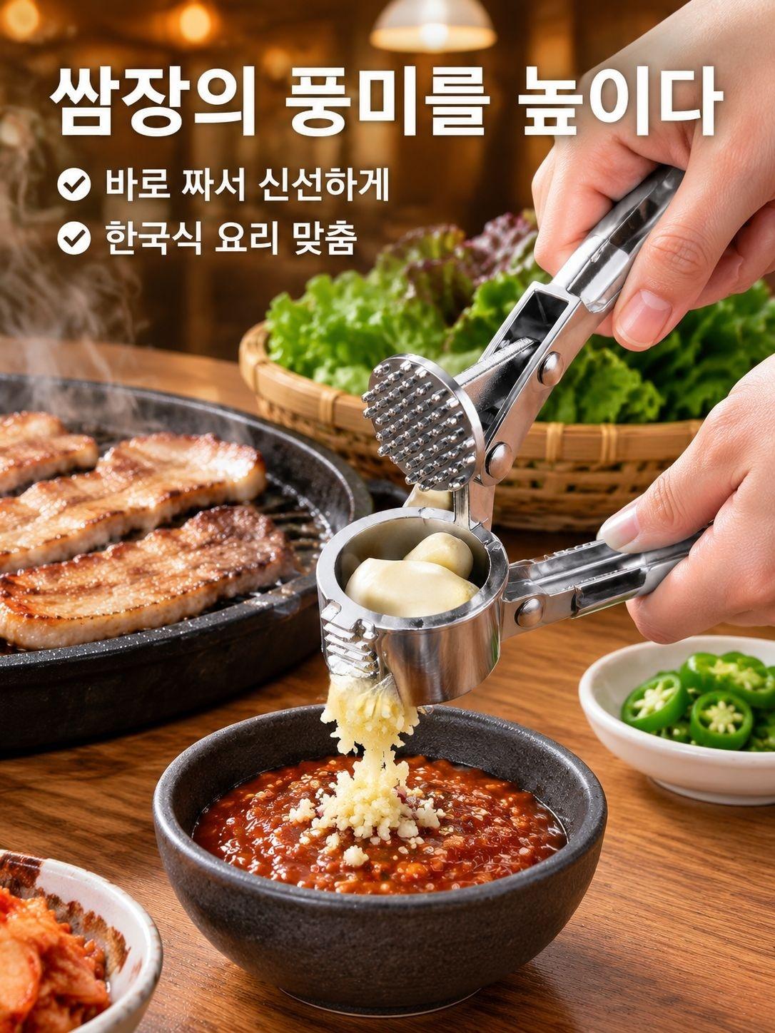 스테인리스 스틸 마늘 다지기