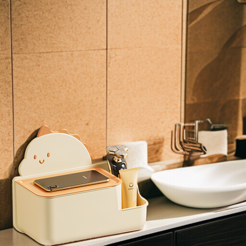 漫画のシンプルなトイレットペーパーボックス壁掛けパンチフリートイレットペーパーボックスキッチンリビングルームペーパー収納ボックス