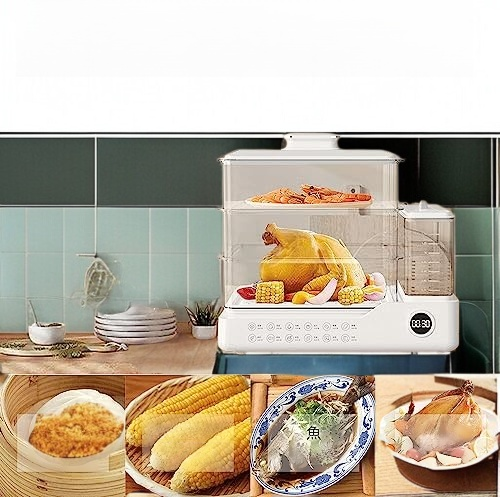 家庭用大容量電気蒸し器自動断電多機能3層蒸気鍋