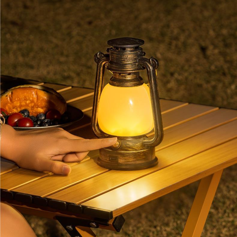  Retro Rechargeable Camping Lantern – Long Battery Life, Waterproof Night Light