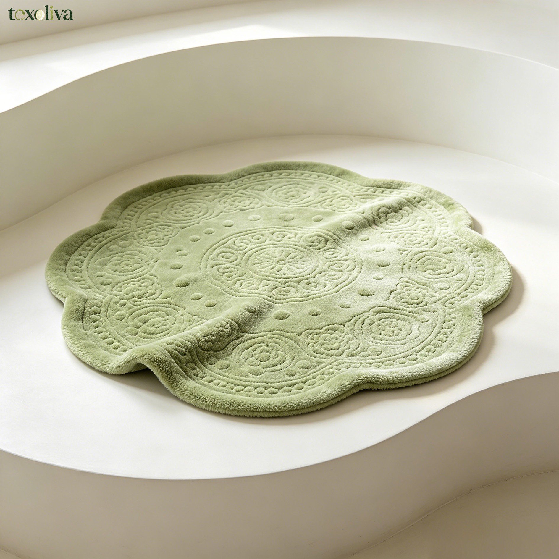 Flower-shaped bathroom mats (set of 3)