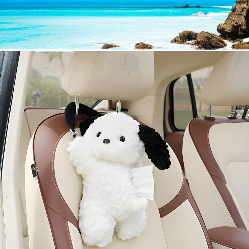 차량용 강아지 걸이 티슈 케이스 커버 다용도 시트 등받이 티슈 케이스 큐티 티슈 케이스 커버 차내