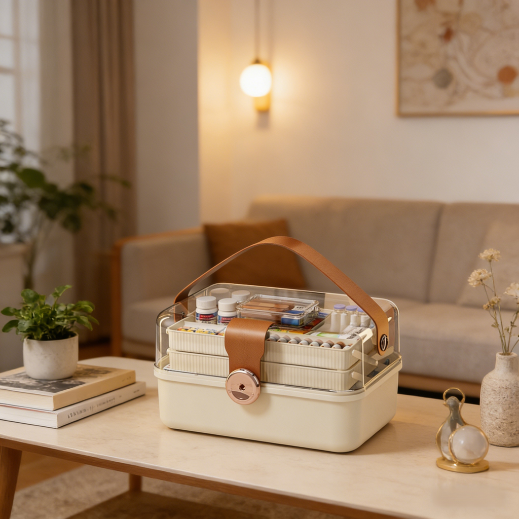 三層折疊式大容量藥箱