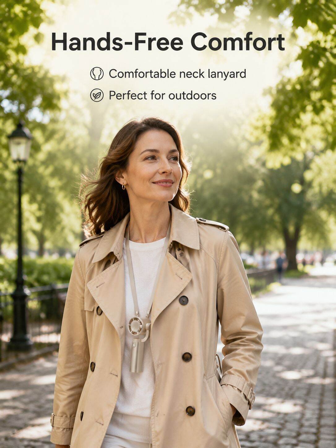 Portable Handheld Fan with Cooling Chip, Wearable Neck Fan & Desktop Stand, Mini Personal Fan