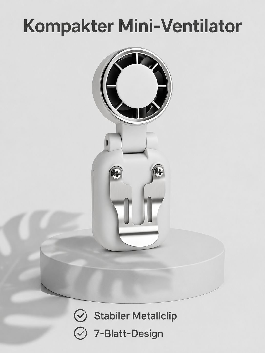 Mini-Mützenventilator, Clip-Design, lange Laufzeit, USB-aufladbar