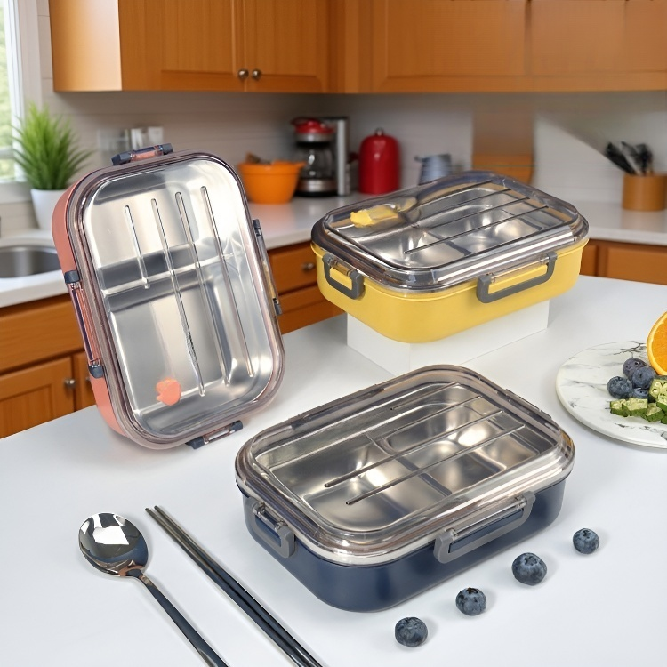 Lunchbox, luftdichte Edelstahl-Lunchbox/Bento-Box für Schüler