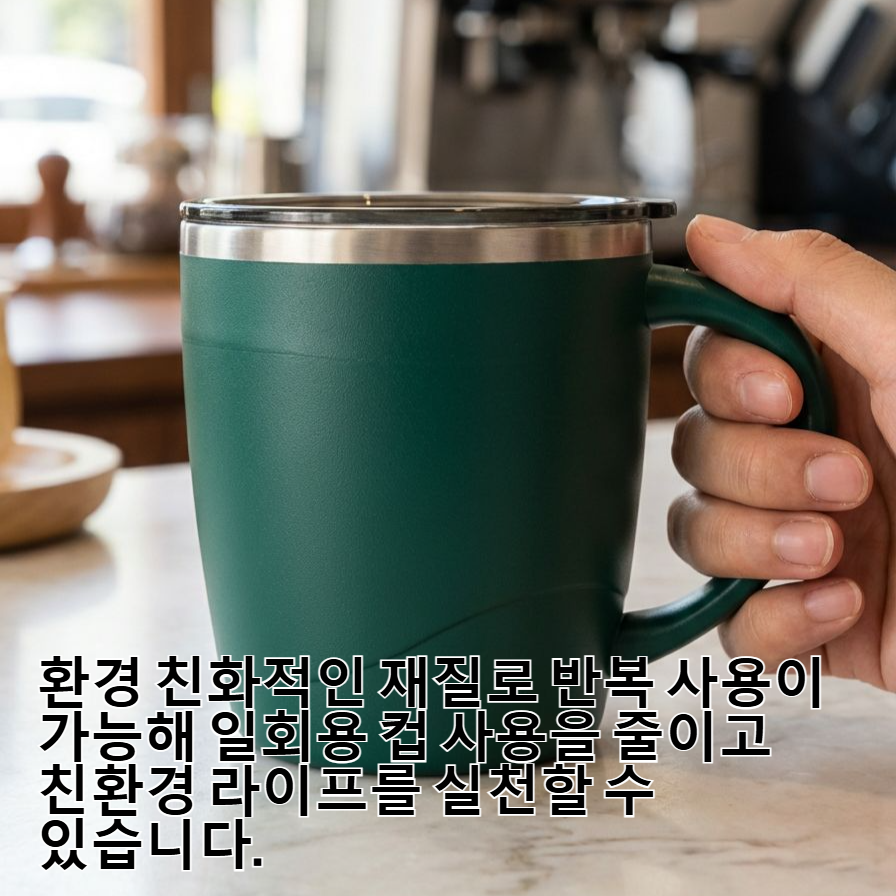 프리미엄 스테인리스 머그컵 측면 사진