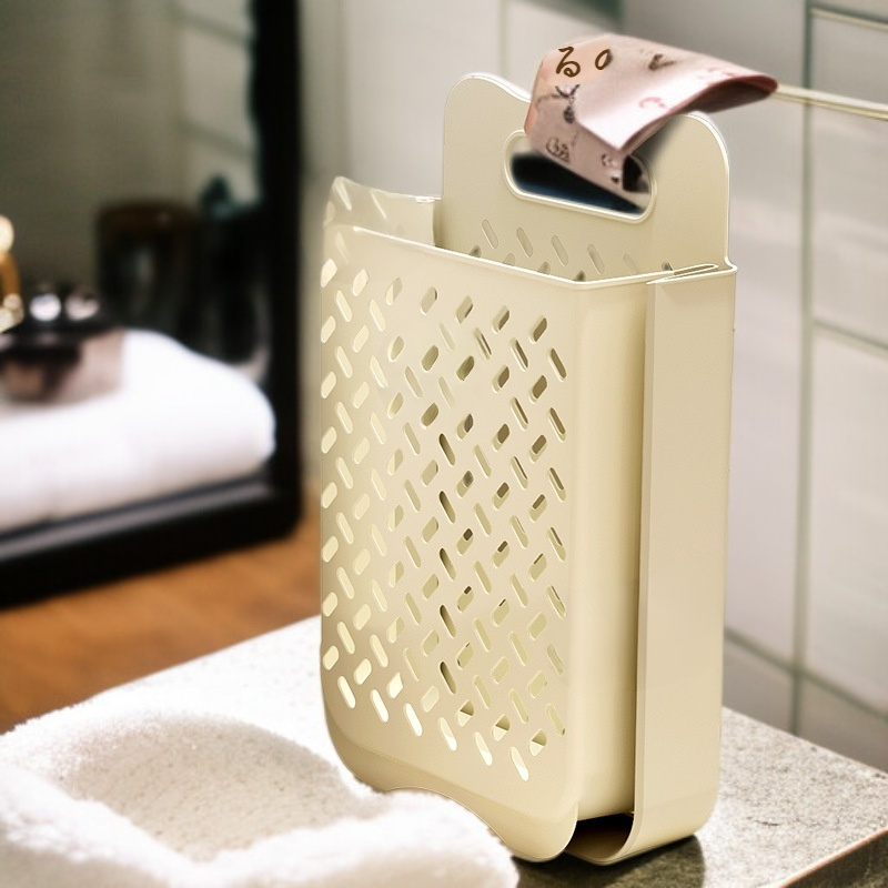 Cesta plegable de ropa sucia para balcón, cubo organizador de plástico