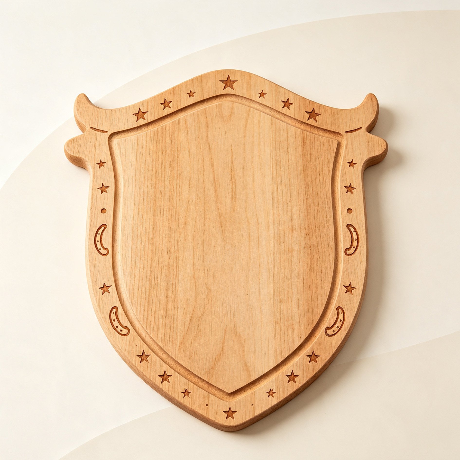 Bull Shield Wooden Cutting Board