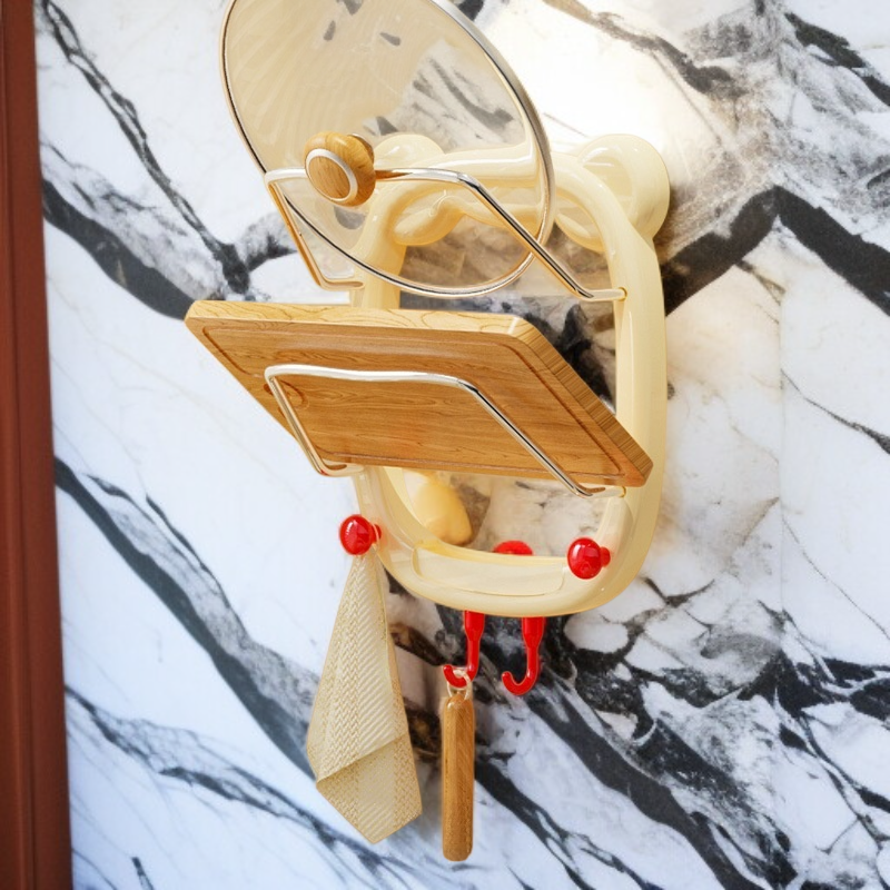 免打孔壁掛式雙層鍋蓋收納架