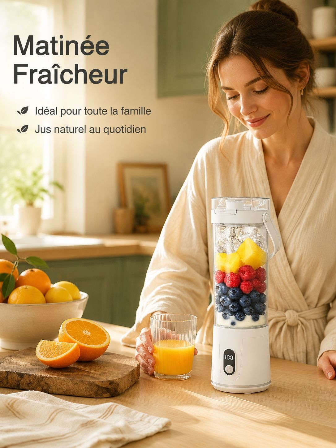 Mini presse-agrumes domestique rechargeable USB
