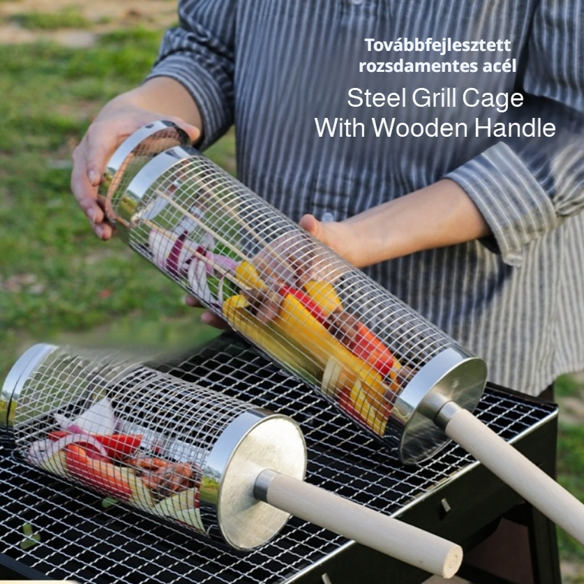 Grill hozzávaló kosár, kiváló alapanyagokkal, hatékony barbecue