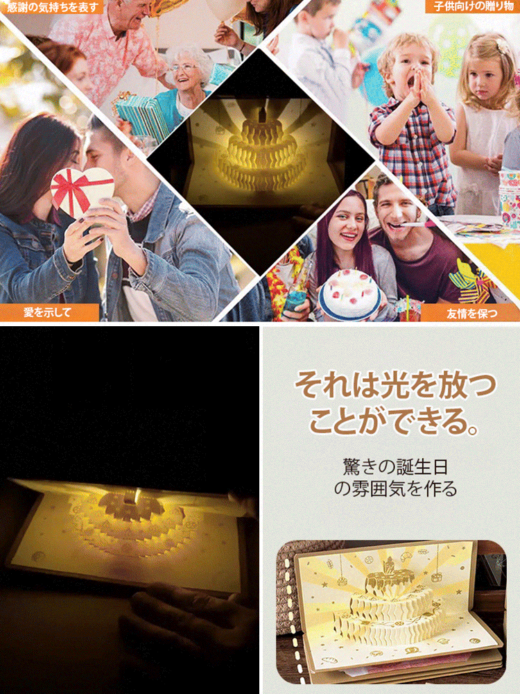 立体ライトバースデーお年玉袋