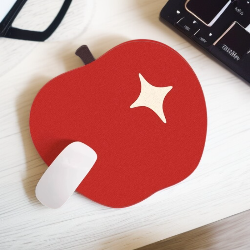 불규칙한 모양의 PU 가죽 마우스 패드