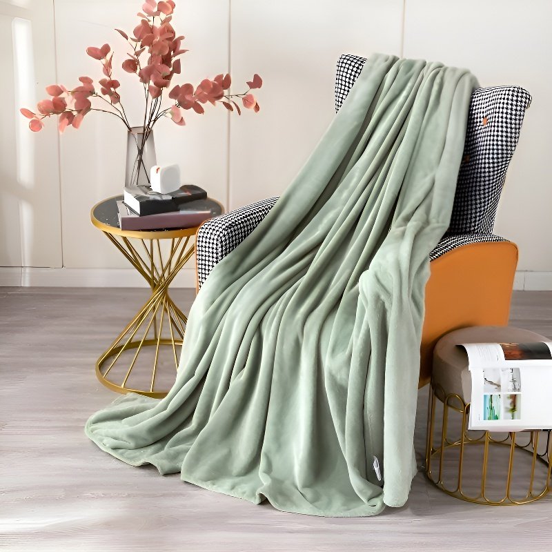 북유럽 플란넬 홑겹 담요 퓨어 컬러  심플 담요