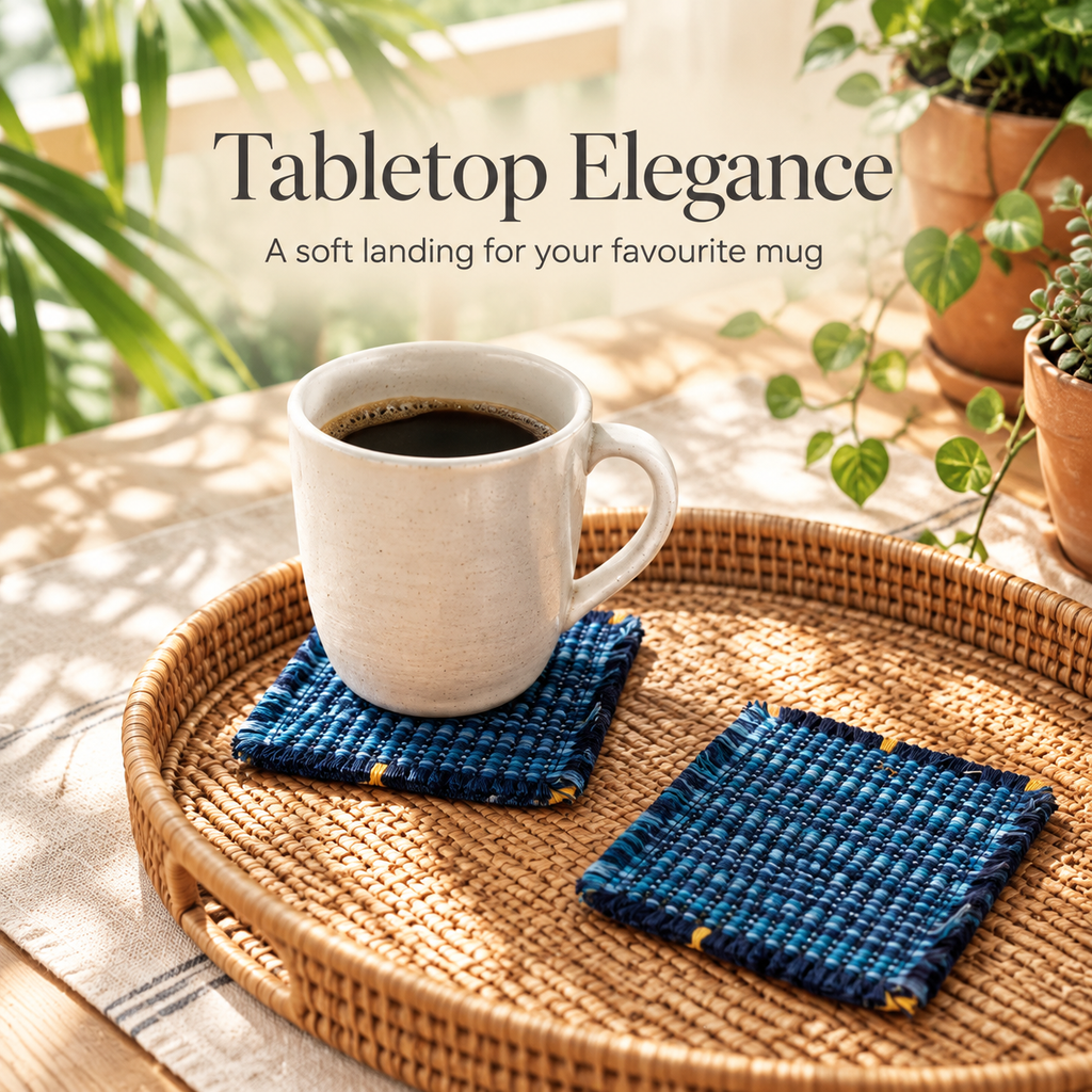 Cotton Linen Embroidered Coaster Decorative Coffee Table Heat Resistant Anti-Scald Mat