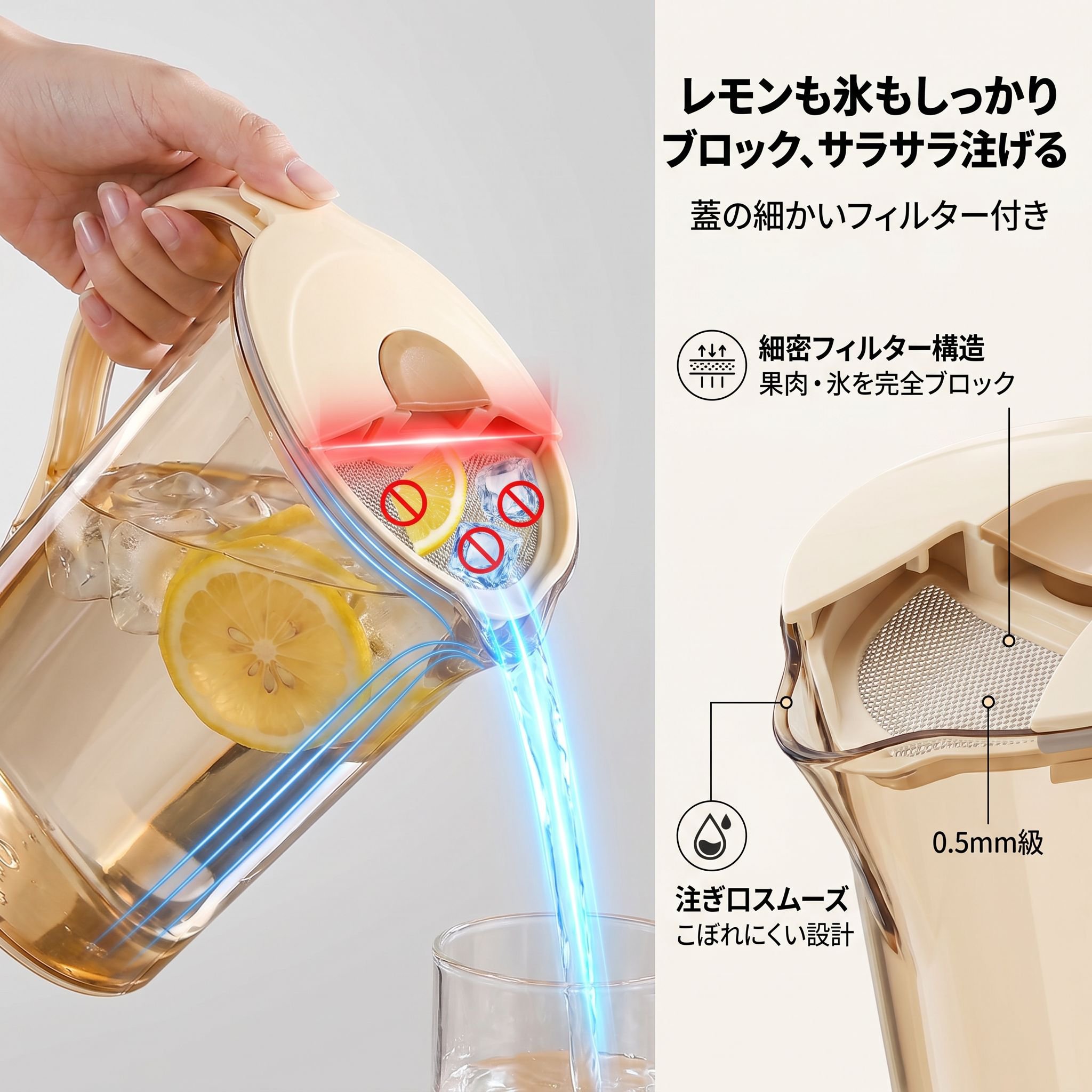 家庭用耐熱冷水ポット ジュースピッチャー ドリンクポット