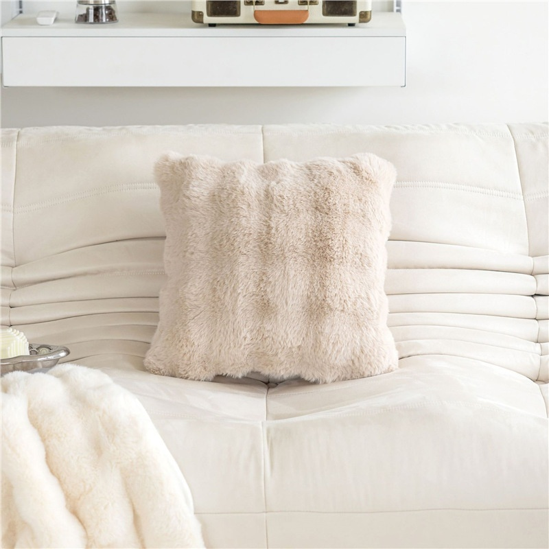 Plush Throw Pillow Cover for Living Room Simple Style