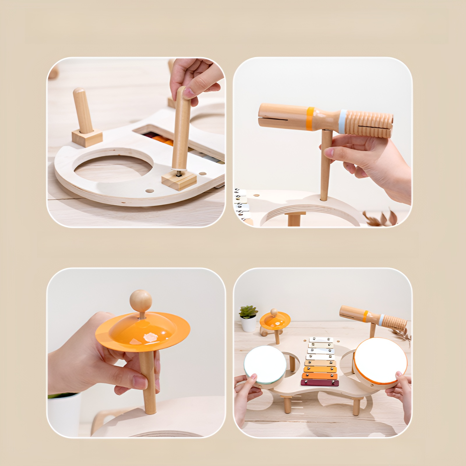 창의력을 키우는 타악기 장난감 사용 장면