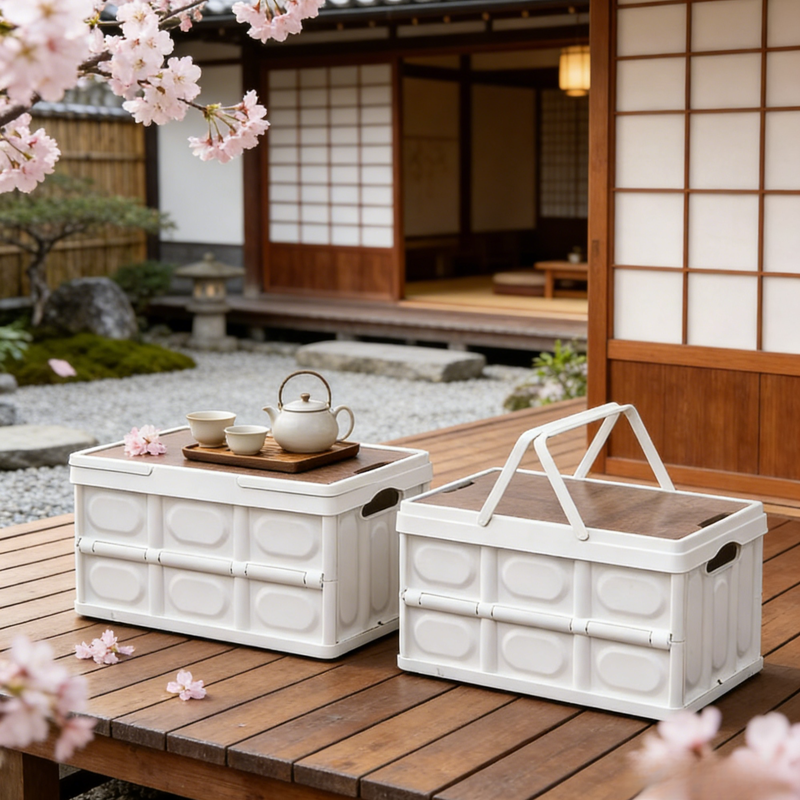 피크닉 폴딩 수납 바구니 휴대용 상자