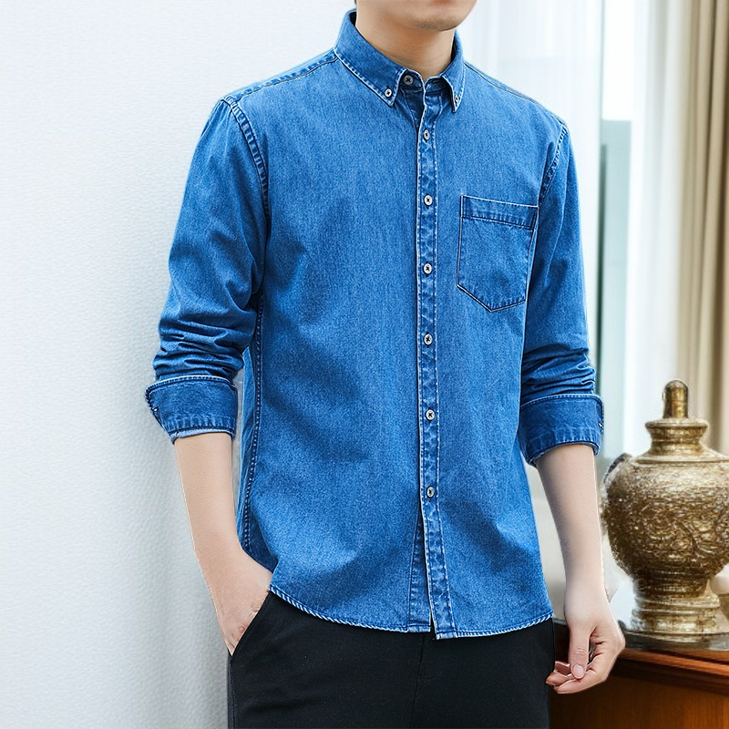  남자 린넨 반팔 셔츠 빈티지 워싱 스타일