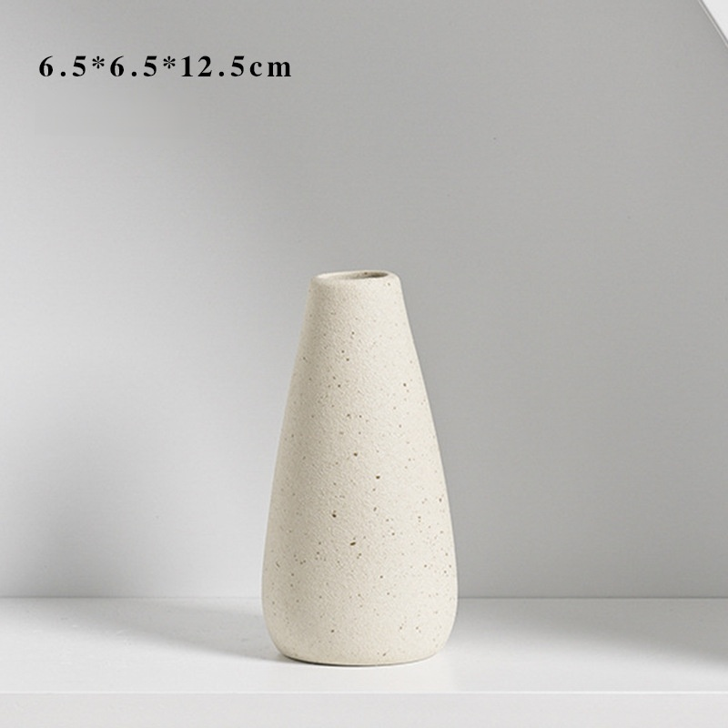 White frosted ceramic vase