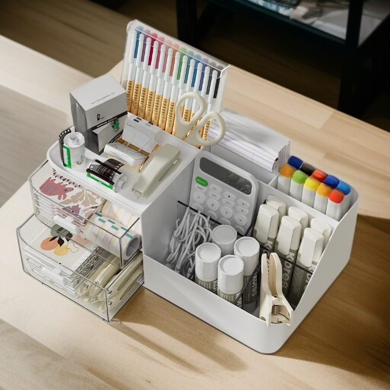 多機能デスクトップオーガナイザー兼収納ボックス