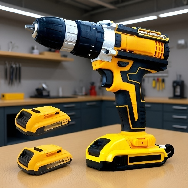 24V gelbes kabelloses Werkzeugset mit Akku-Bohrmaschine und Handwerkzeugen