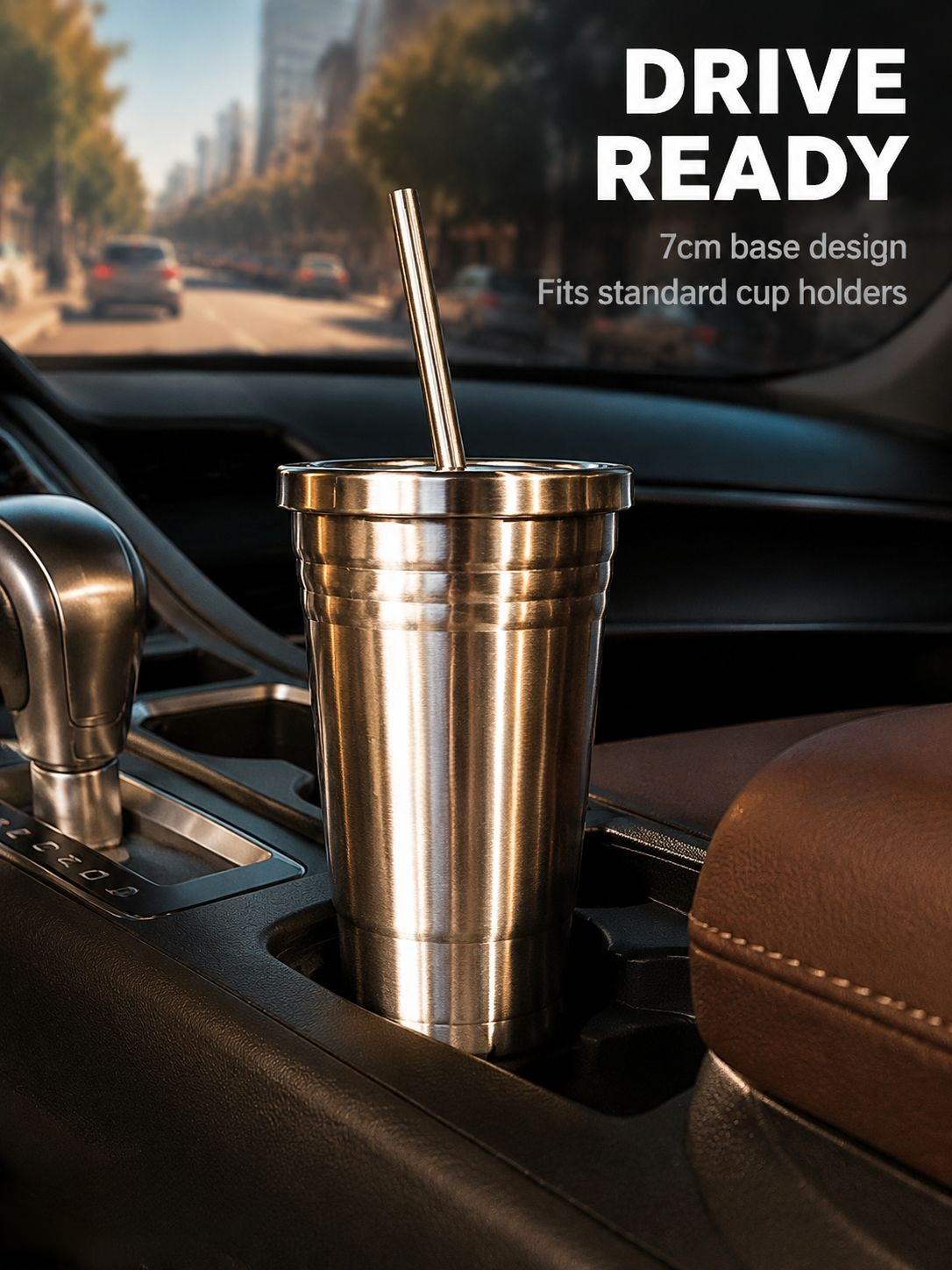 Durable Reusable Stainless Steel Tumbler with Straw