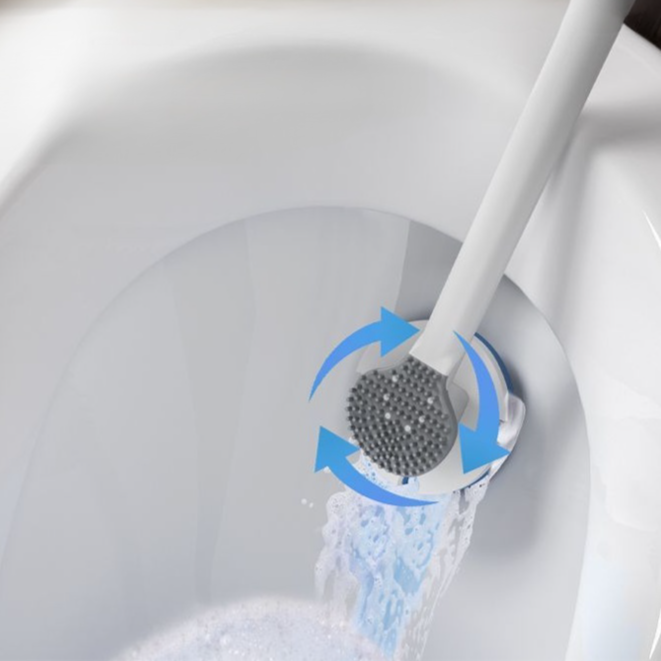 交換可能なブラシヘッド付き使い捨てトイレブラシ