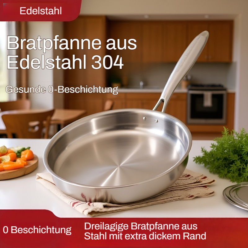 Verdickter dreischichtiger Edelstahl-Antihafttopf für Induktionsherde