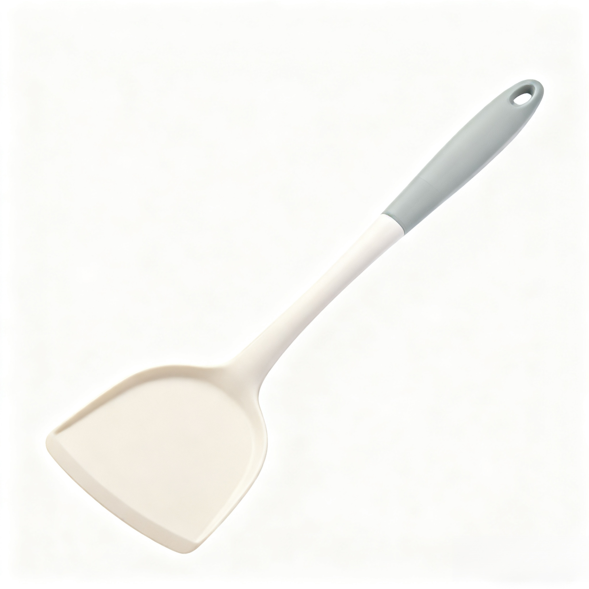 ไม้พายซิลิโคนสีเทาขาว สำหรับกระทะเทฟล่อนและใช้ในครัวเรือน