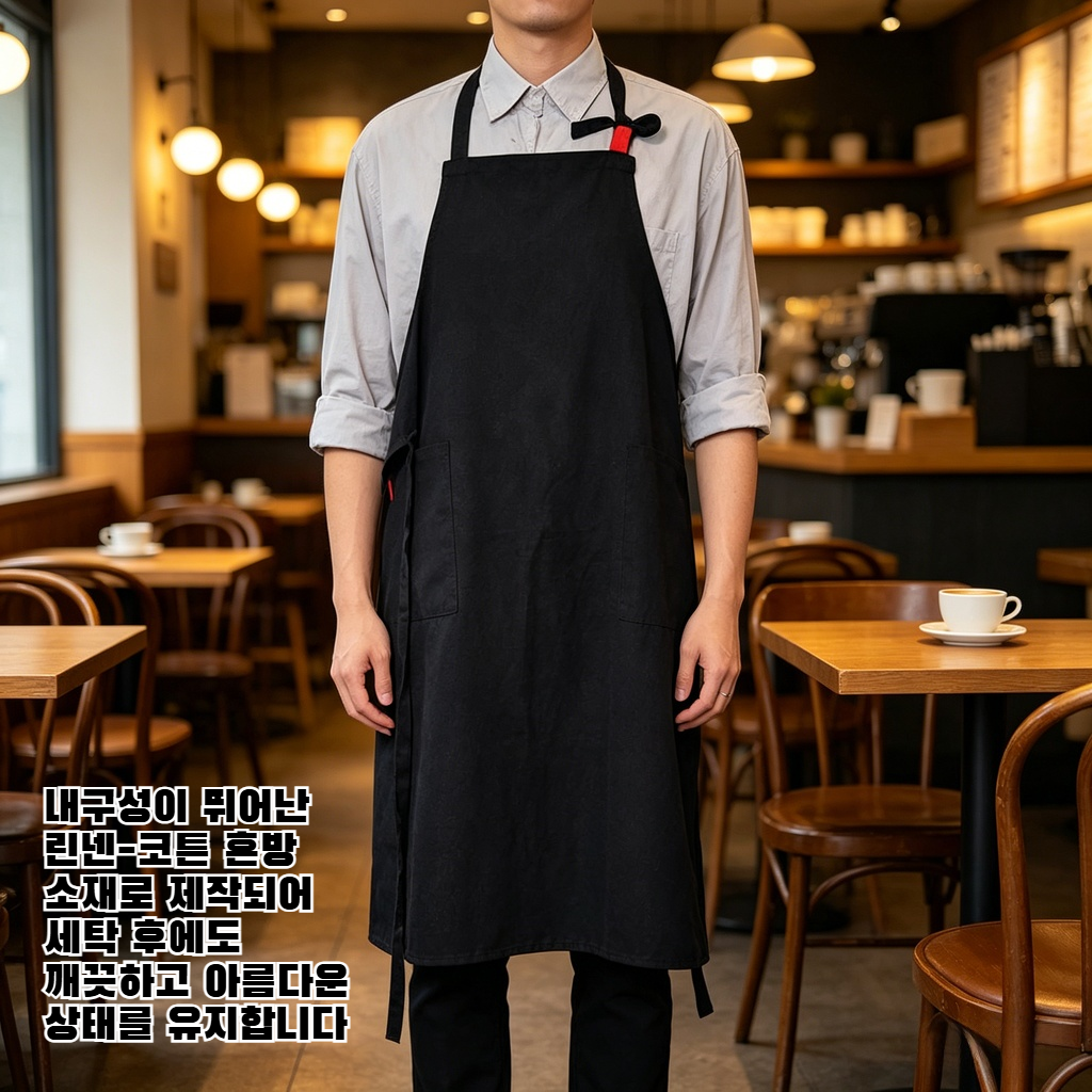 심플 린넨 면 가드닝 작업 앞치마