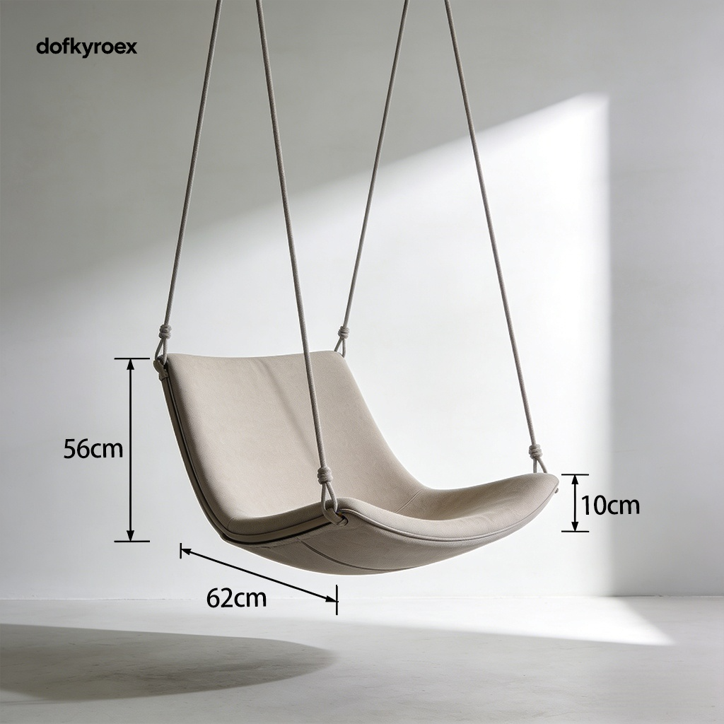 Outdoor hanging chair on patio