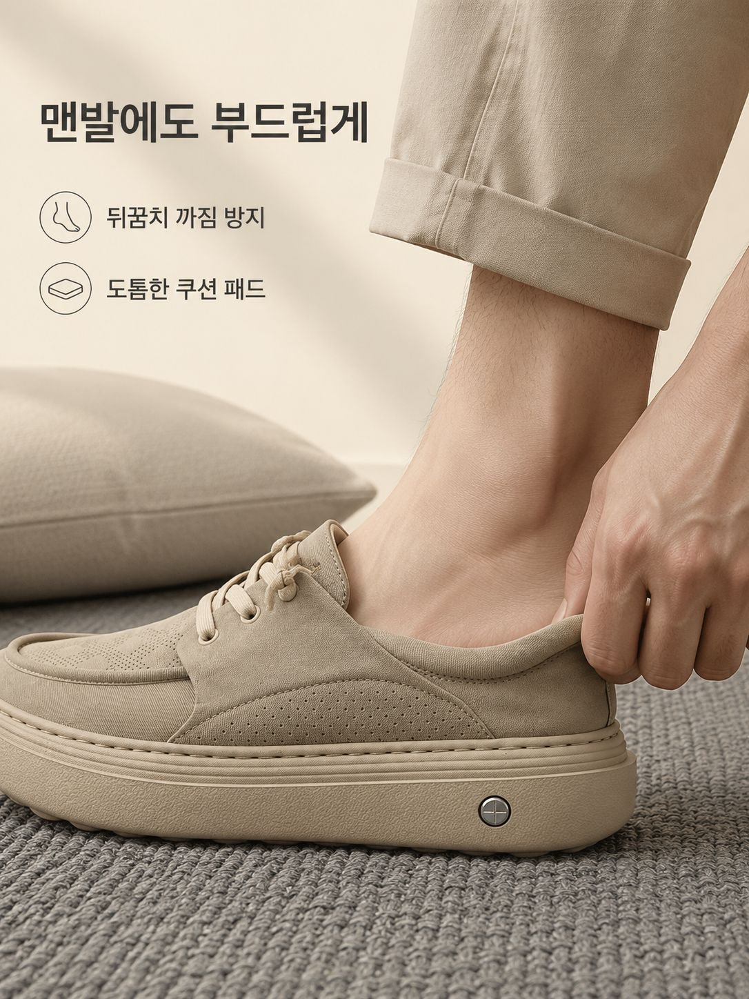 남성용 패션 두꺼운 밑창 넓은 앞코 캐주얼 슈즈