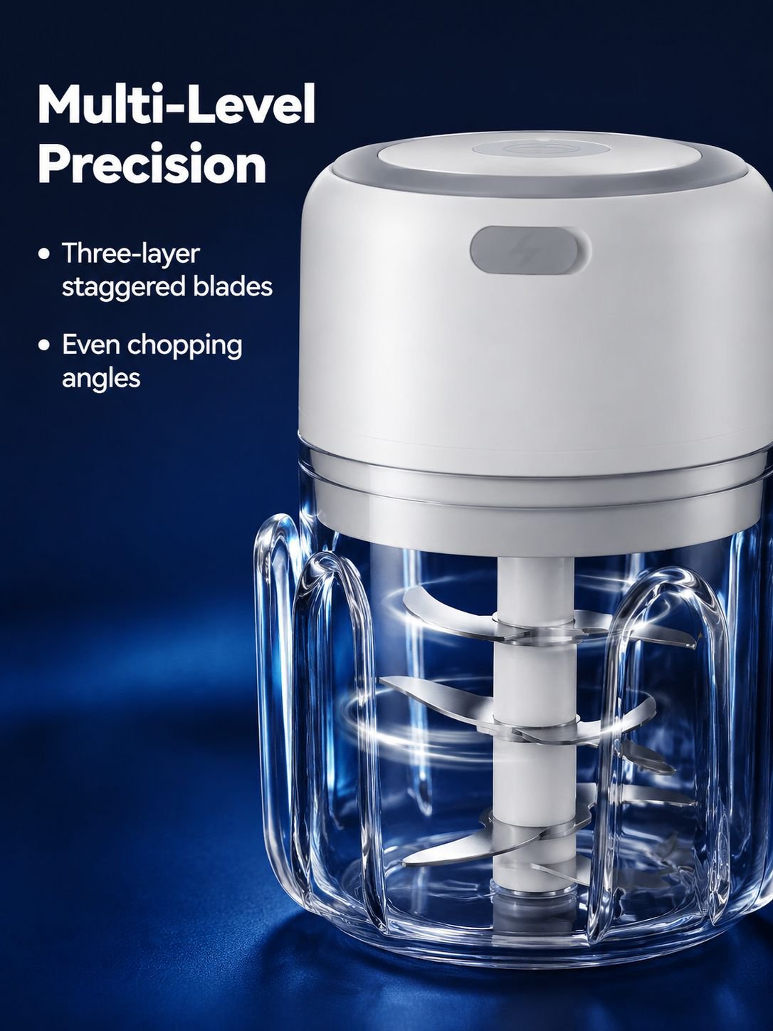 Household multi-functional food processor chopping nuts