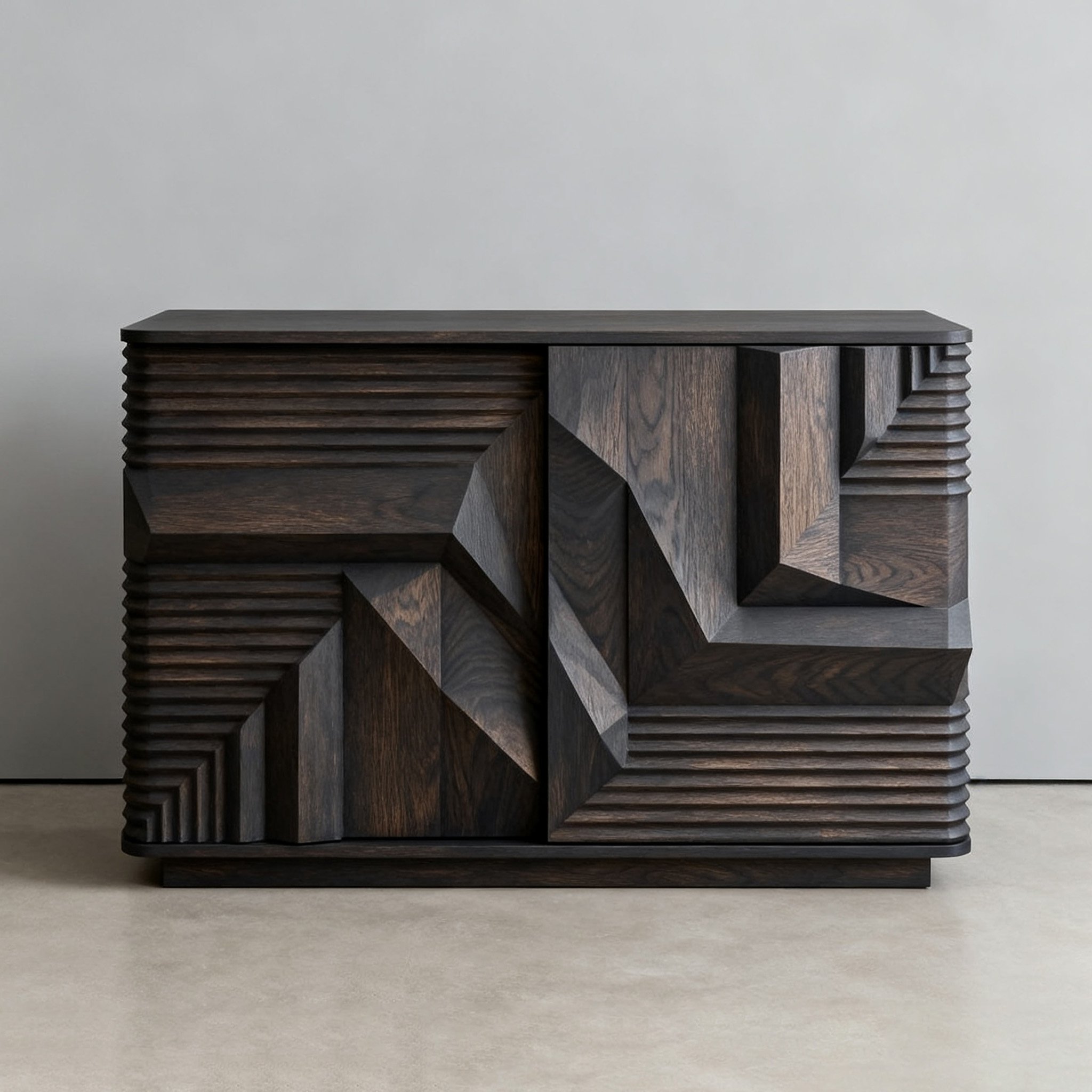 ตู้ไม้สไตล์โมเดิร์นพร้อมลายแกะสลัก